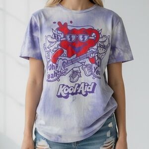 Koolaid Purple Tie Dye Oh Yeah Sleeve Graphic Tee Size Large